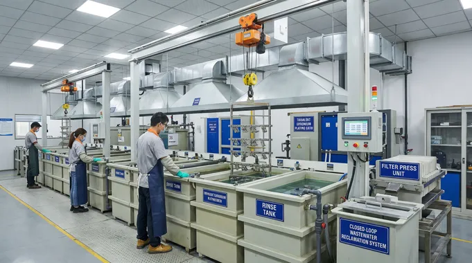 Electroplating line with closed-loop wastewater treatment at MVMHardware factory