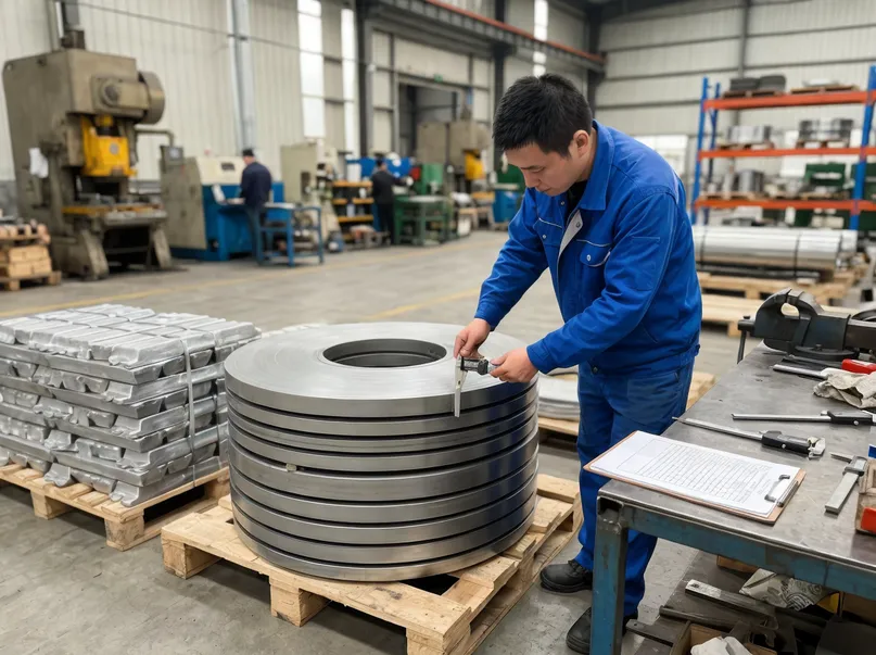 Incoming material inspection — steel coil and zinc alloy ingot verification