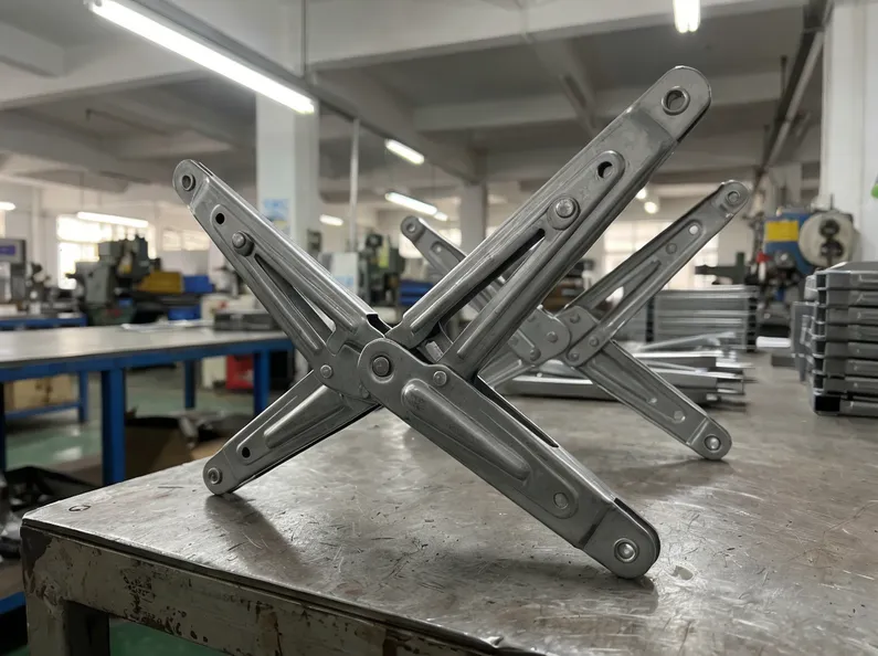 Butterfly chair mechanism dual-wing folding bracket assembly