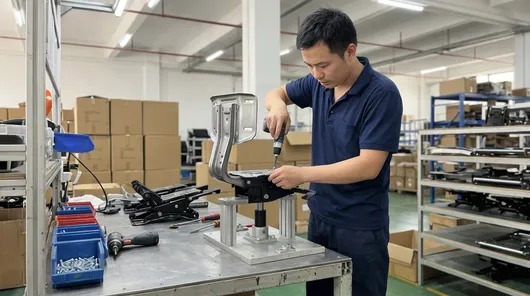 Chair manufacturer completing mechanism assembly with sourced backrest brackets