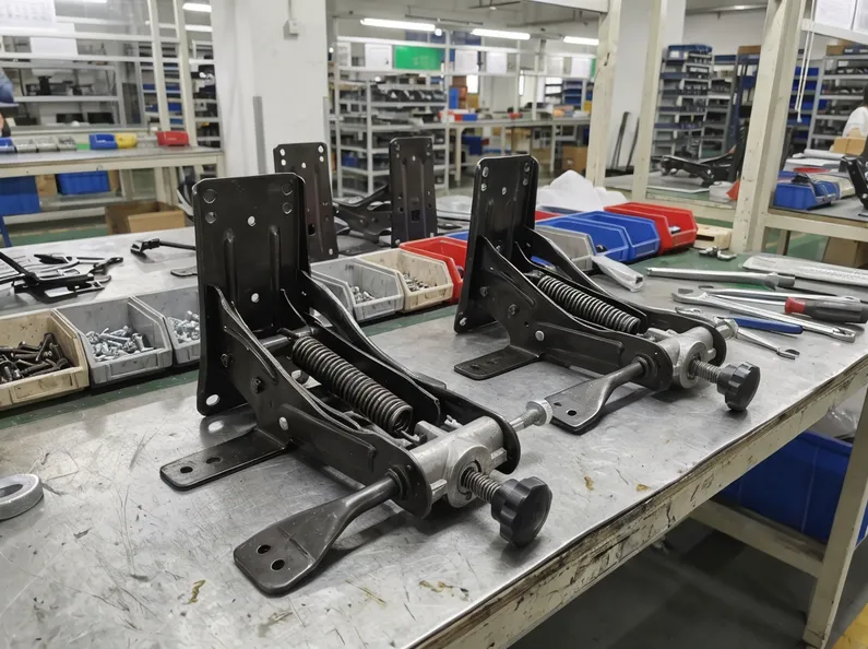 Chair mechanism backrest bracket and tilt arm hardware components