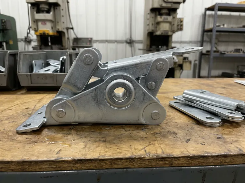 Chair mechanism hinge stamped steel pivot component