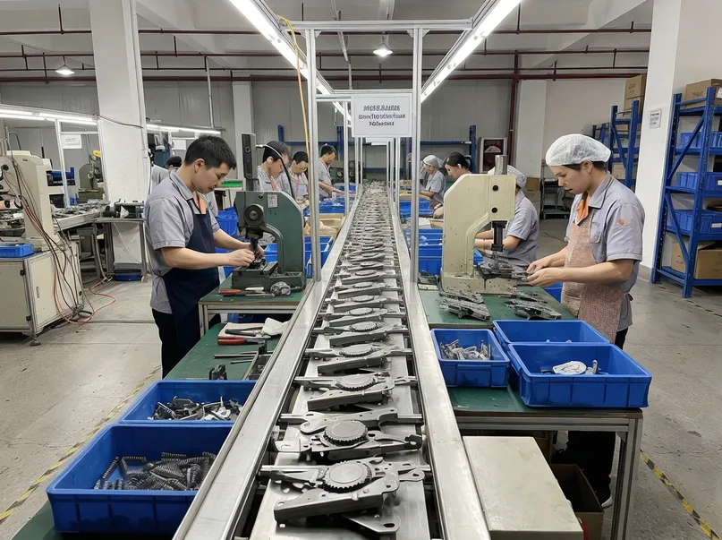MVMHardware factory in Guangdong — chair mechanism lock production line