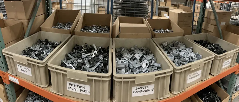 Replacement parts distribution — chair mechanism lock components for commercial fleet maintenance