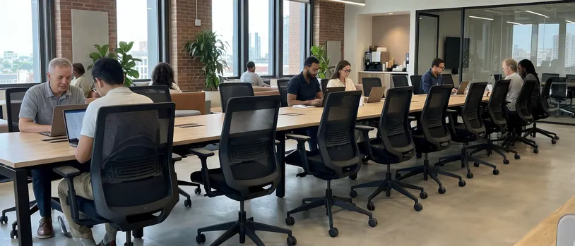 Contract and hospitality seating — hotel business center and co-working ergonomic chairs