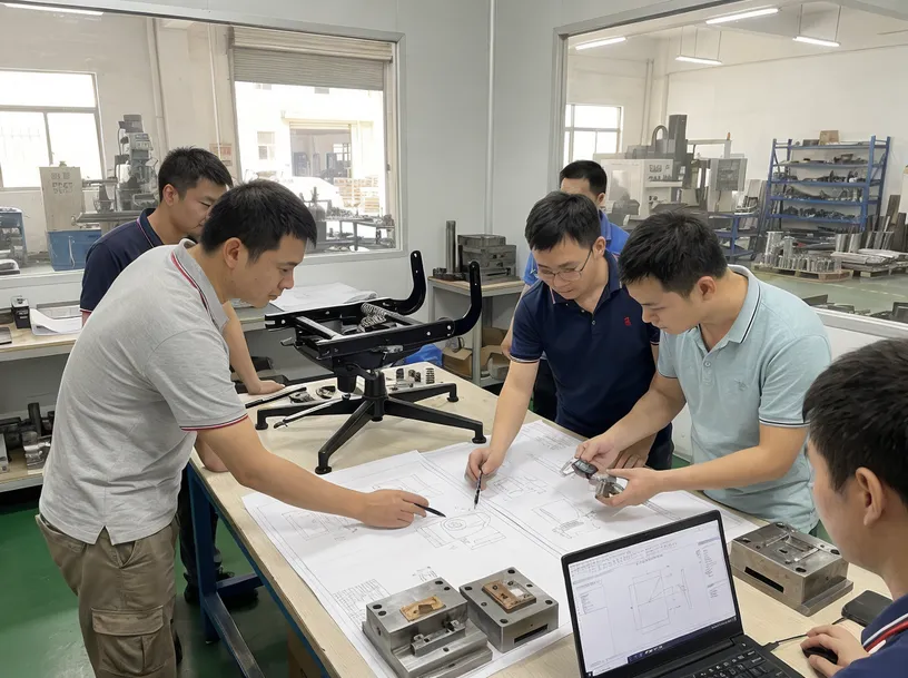 OEM/ODM engineering team developing custom ergonomic chair mechanism tooling