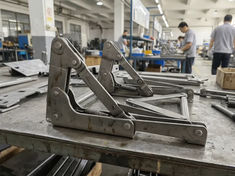 Folding chair mechanism fold-flat bracket assembly