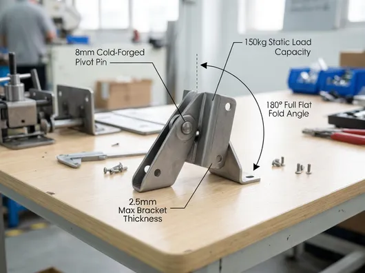 Folding chair mechanism technical specification view
