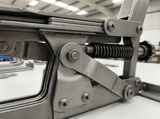 Knee tilt mechanism cold-rolled steel plate construction detail