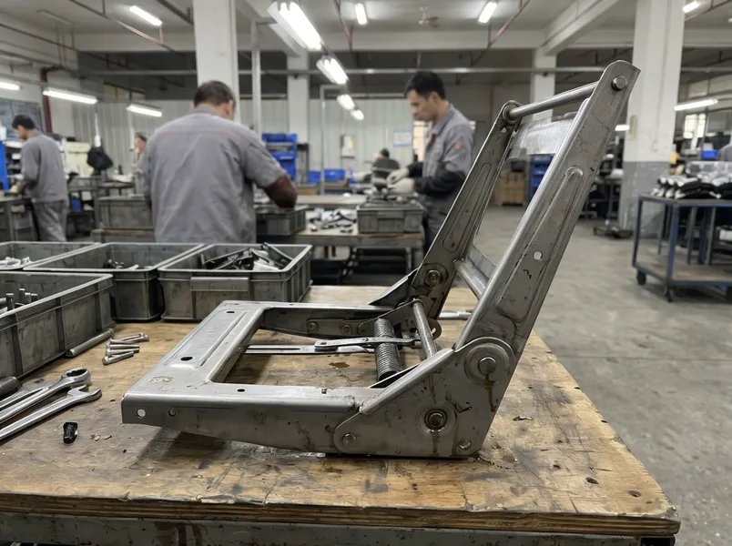 Push back chair mechanism — backrest recline fixed seat, cold-rolled steel construction