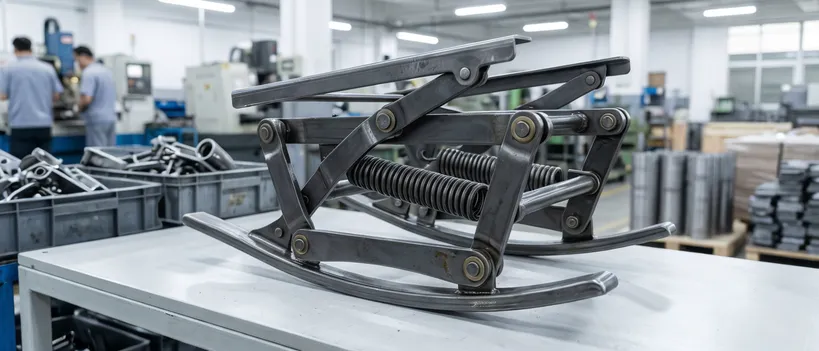 Nursery glider rocking chair mechanism for children's furniture