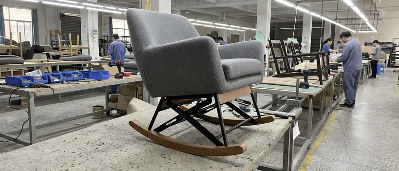 Residential casual seating with rocker chair mechanism