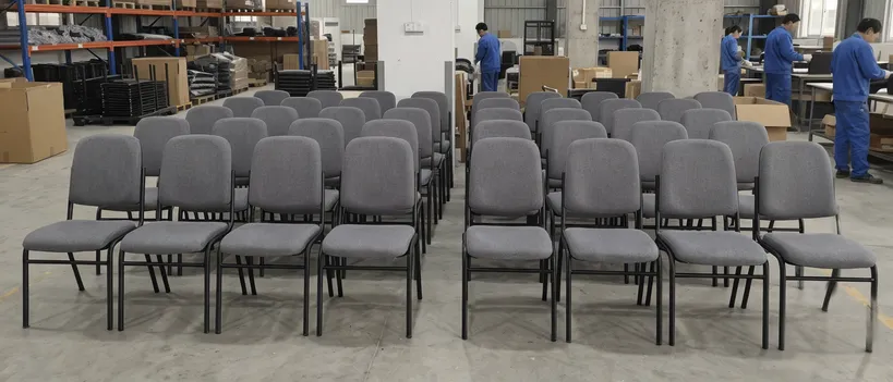 Visitor and guest seating — fixed-back chairs in a reception or waiting room