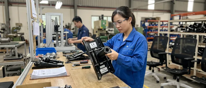 Corporate office fit-out contractor specifying commercial seating with certified tilt mechanisms