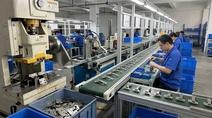Door hinge furniture mechanism production line at MVMHardware factory