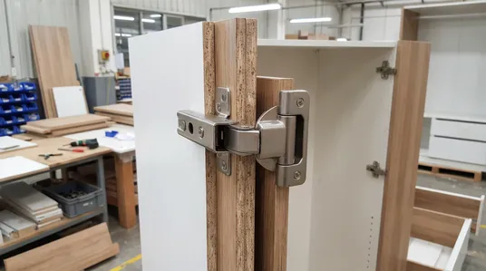 Wardrobe and fitted furniture hinge systems for heavy panels