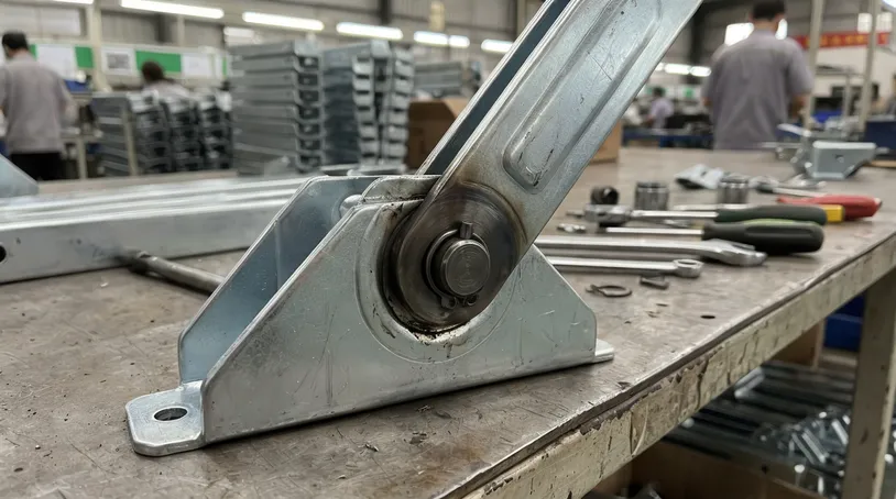 Hardened steel pivot insert in folding furniture mechanism