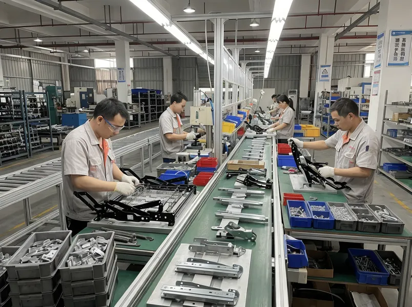 Furniture motion mechanism production line at MVMHardware factory in Guangdong