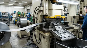 Progressive die stamping for sliding furniture mechanism components