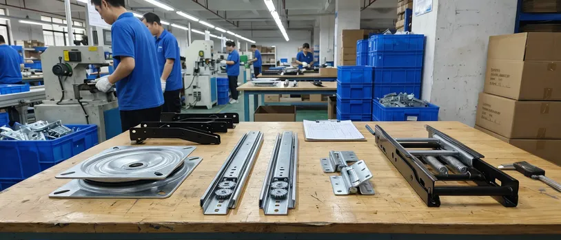 Residential furniture applications using sliding mechanism hardware