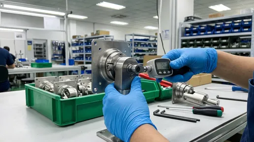 Precision rotation hardware for monitor arms and adjustable-angle work surfaces