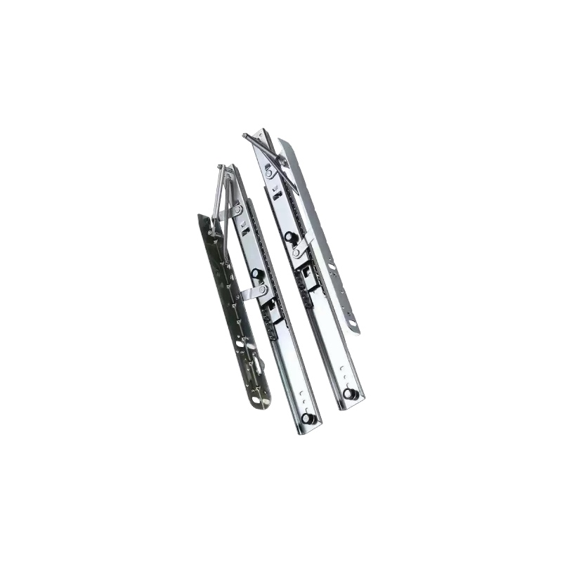 Sliding furniture mechanism track and carriage assembly for pull-out systems