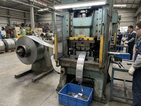 Progressive die stamping of SPCC cold-rolled steel coil for furniture mechanism components