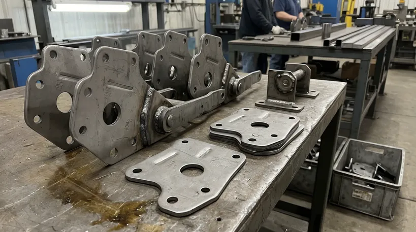 Stamped steel plates and welded pivot assemblies for recliner mechanism base