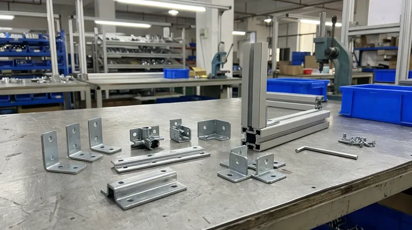 Modular office furniture panel and benching system connectors