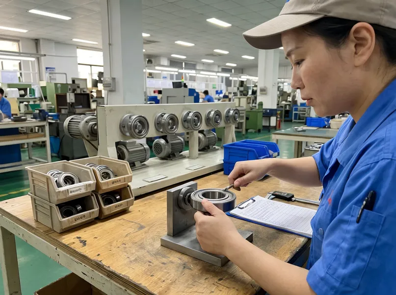 Bearing assembly inspection and quality control process at MVMHardware factory