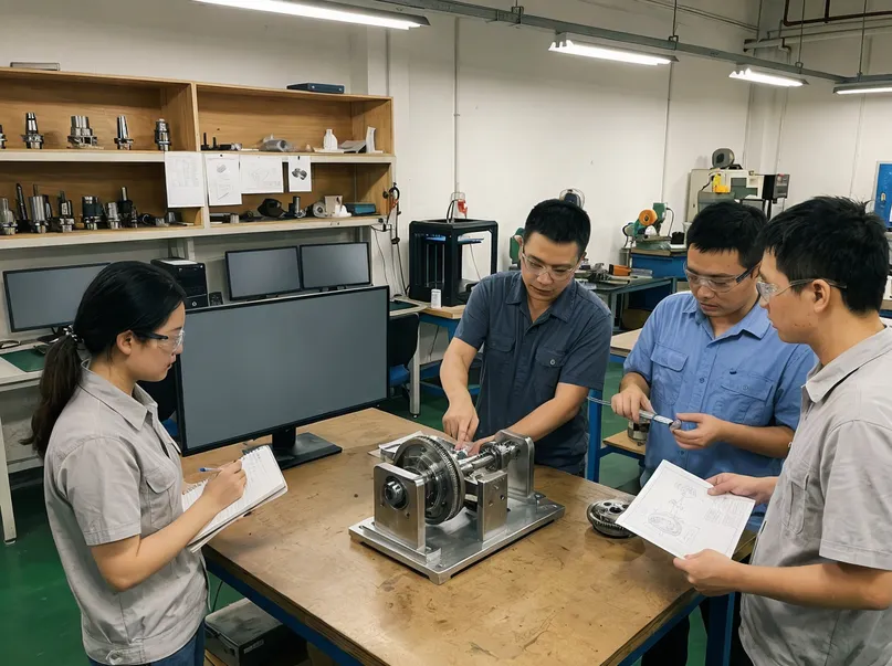 Custom rotation mechanism development — in-house tooling and engineering team
