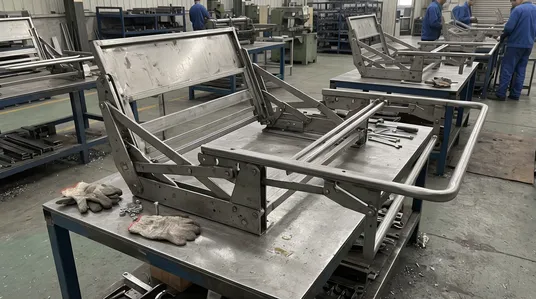 Sofa-to-bed conversion frame mechanism hardware