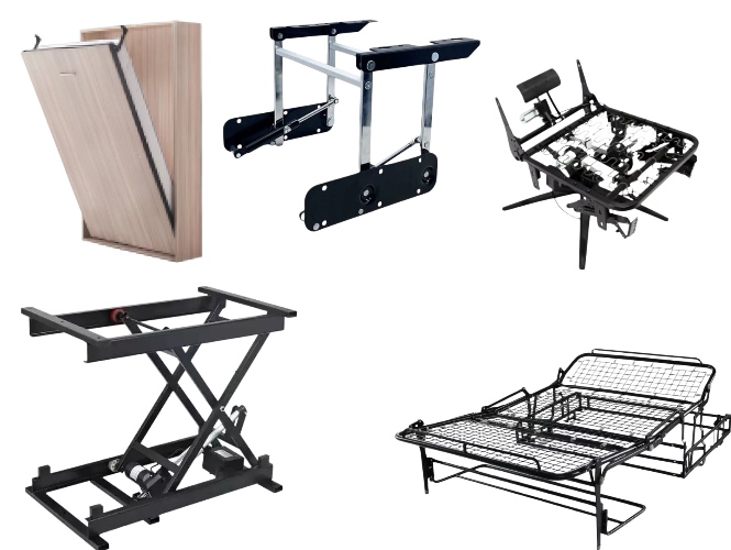 Transformable furniture mechanism — sofa-to-bed conversion frame hardware