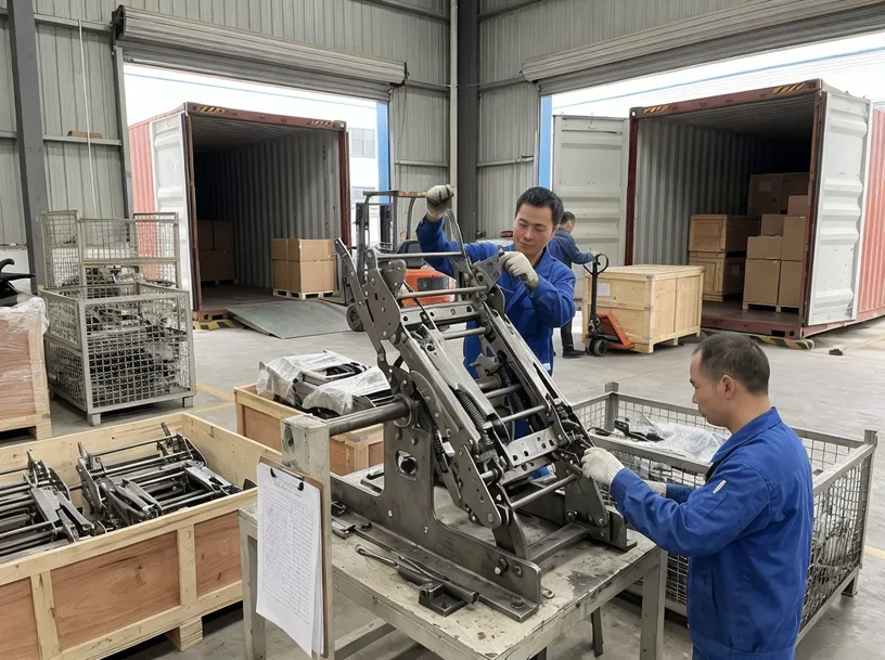 100% functional outgoing inspection of recliner mechanisms before container loading