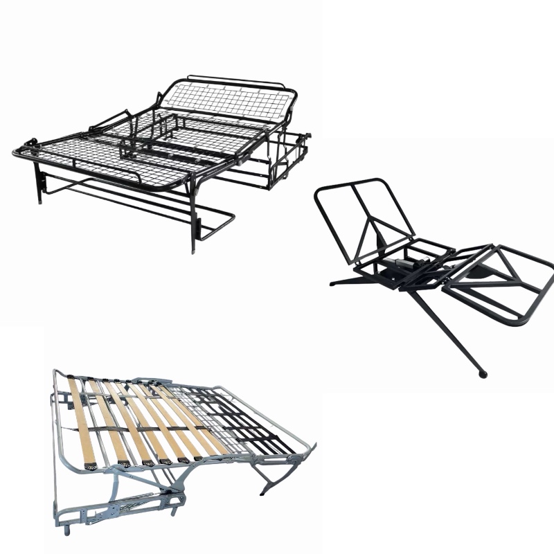 Sofa bed mechanism folding frame system