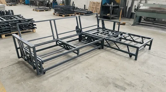 Couch mechanism for modular sectional and chaise sofa configurations