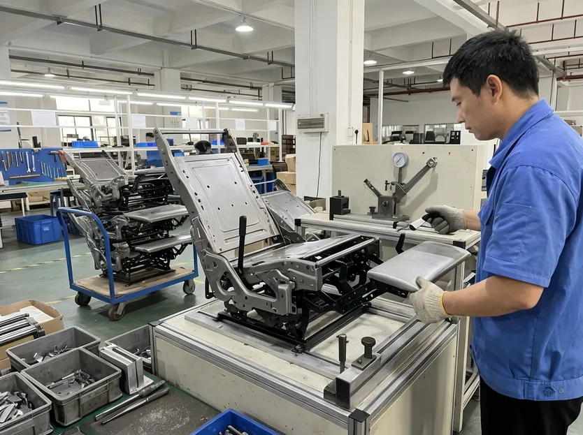 100% functional testing of recliner chair mechanisms before packing