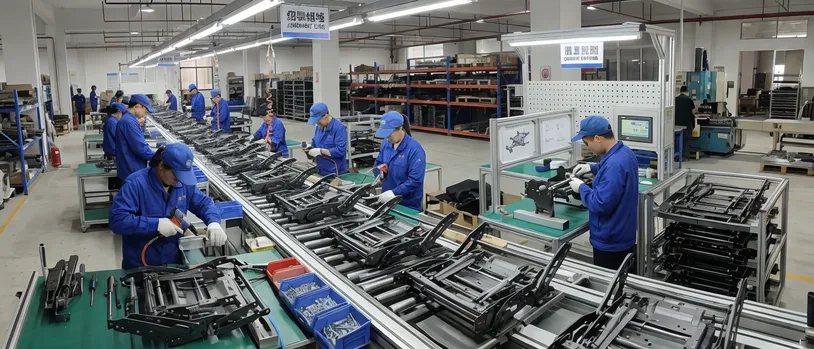 Residential furniture OEM recliner mechanism production line