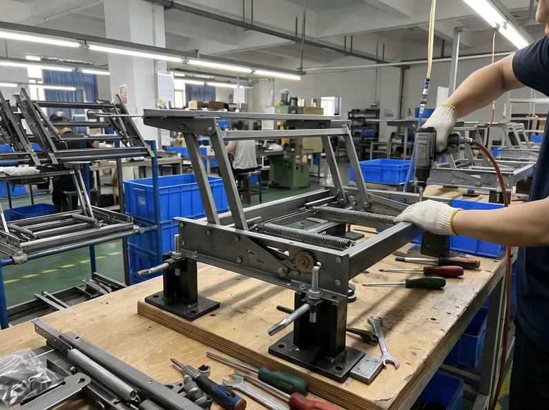 Coffee table lift-top mechanism assembly — MVMHardware factory production
