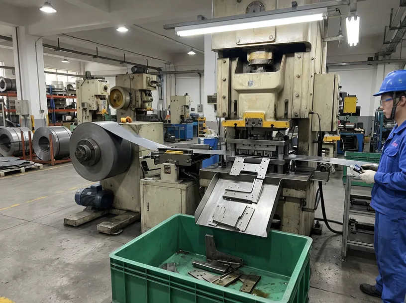 Cold-rolled steel stamping production line for coffee table mechanism arms and brackets