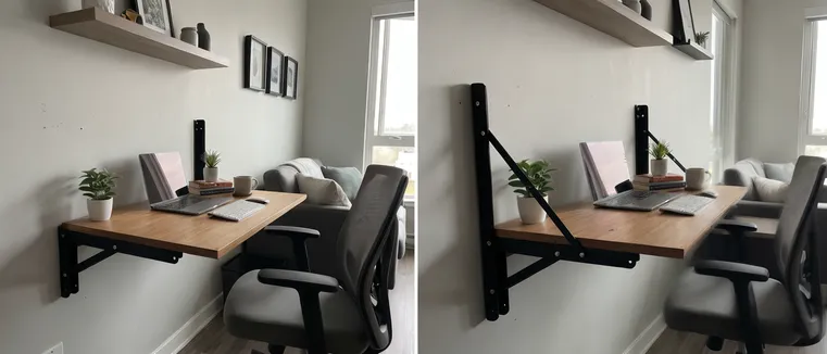 Wall-mount folding desk bracket for home office and compact living spaces