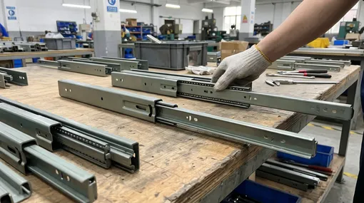 Extension table slide and telescoping rail hardware for dining table leaf insertion