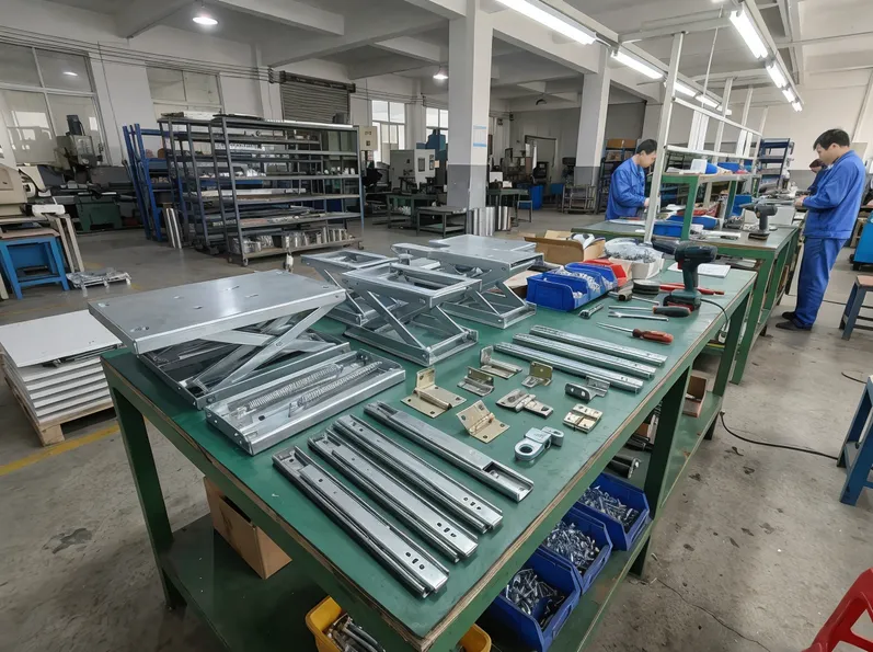 Table surface mechanism hardware — lift-top and extension fittings