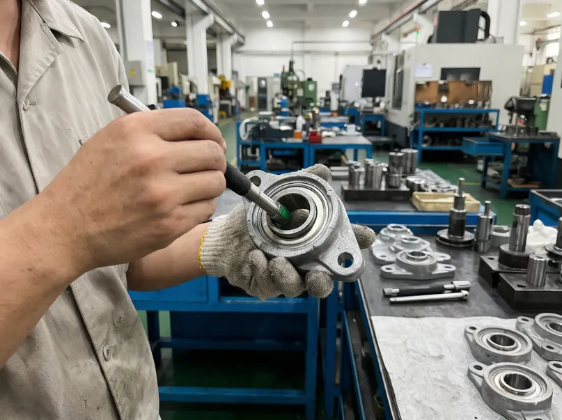 In-house zinc alloy die-cast bearing housing for rotating table mechanism