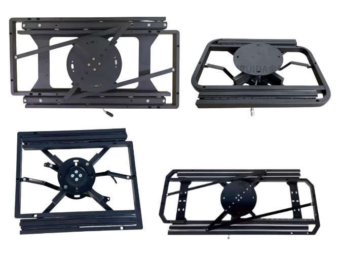 Rotating table mechanism configurations for lazy susans and display furniture
