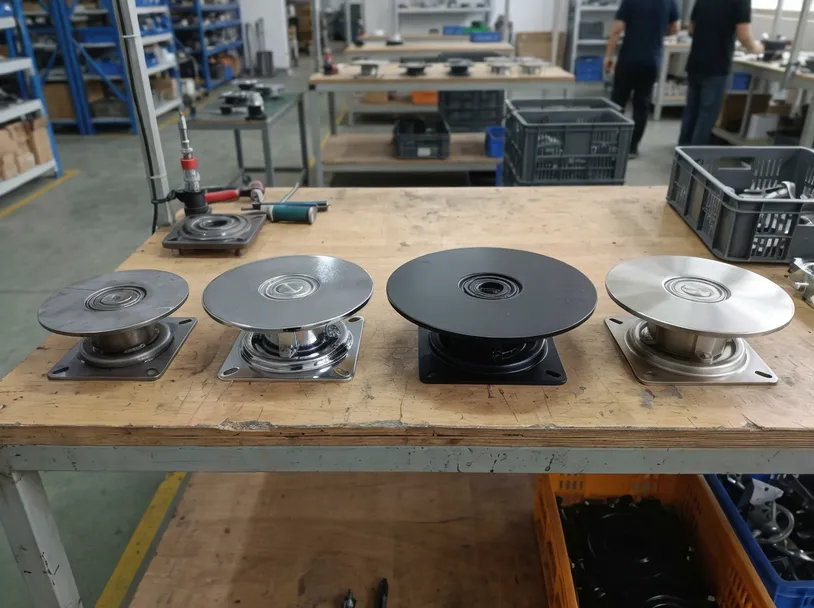 Rotating table mechanism configurations for lazy susans and display furniture